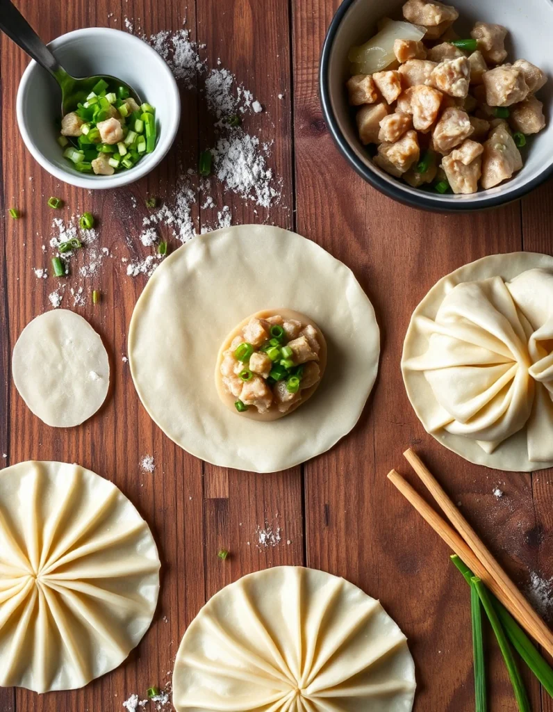 Delicious Pork Chive Dumplings served on a plate with dipping sauce.