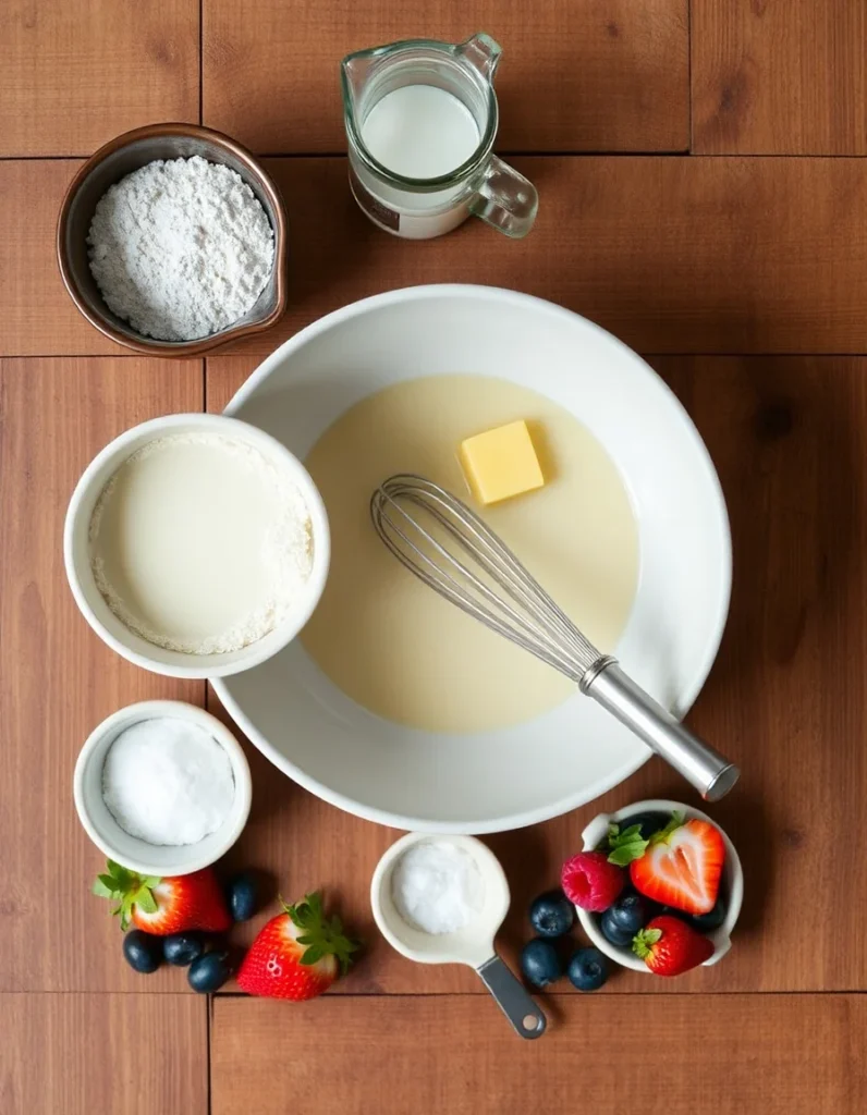 Delicate gluten-free crepes filled with fresh berries and whipped cream, served on a plate with a drizzle of honey.