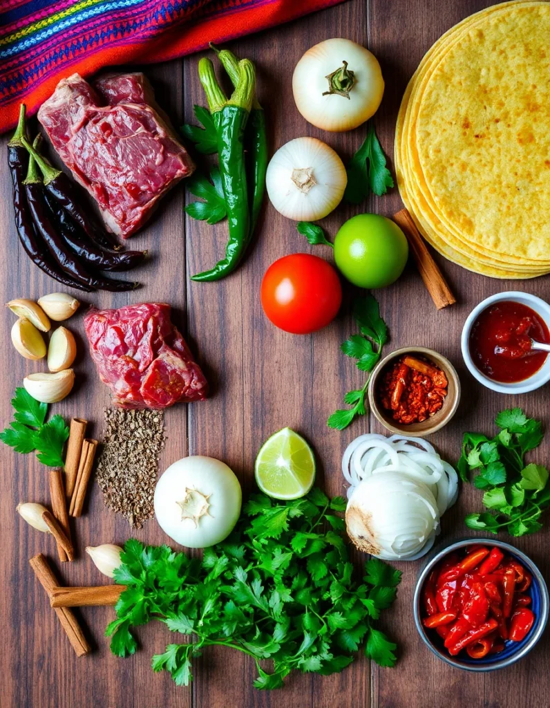 Beef birria tacos filled with tender shredded beef, crispy golden tortillas, and garnished with fresh onions and cilantro, served with lime wedges and a bowl of consommé for dipping.