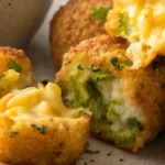Crispy Broccoli Cheddar Tots with melted cheese filling